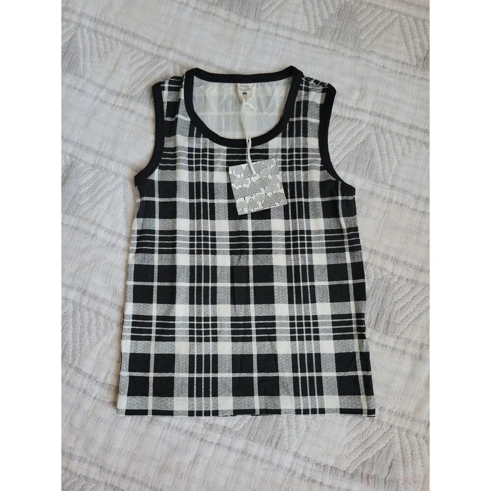 Kate Quinn Bamboo Plaid Tank‎ Top Kids 6Y NWT